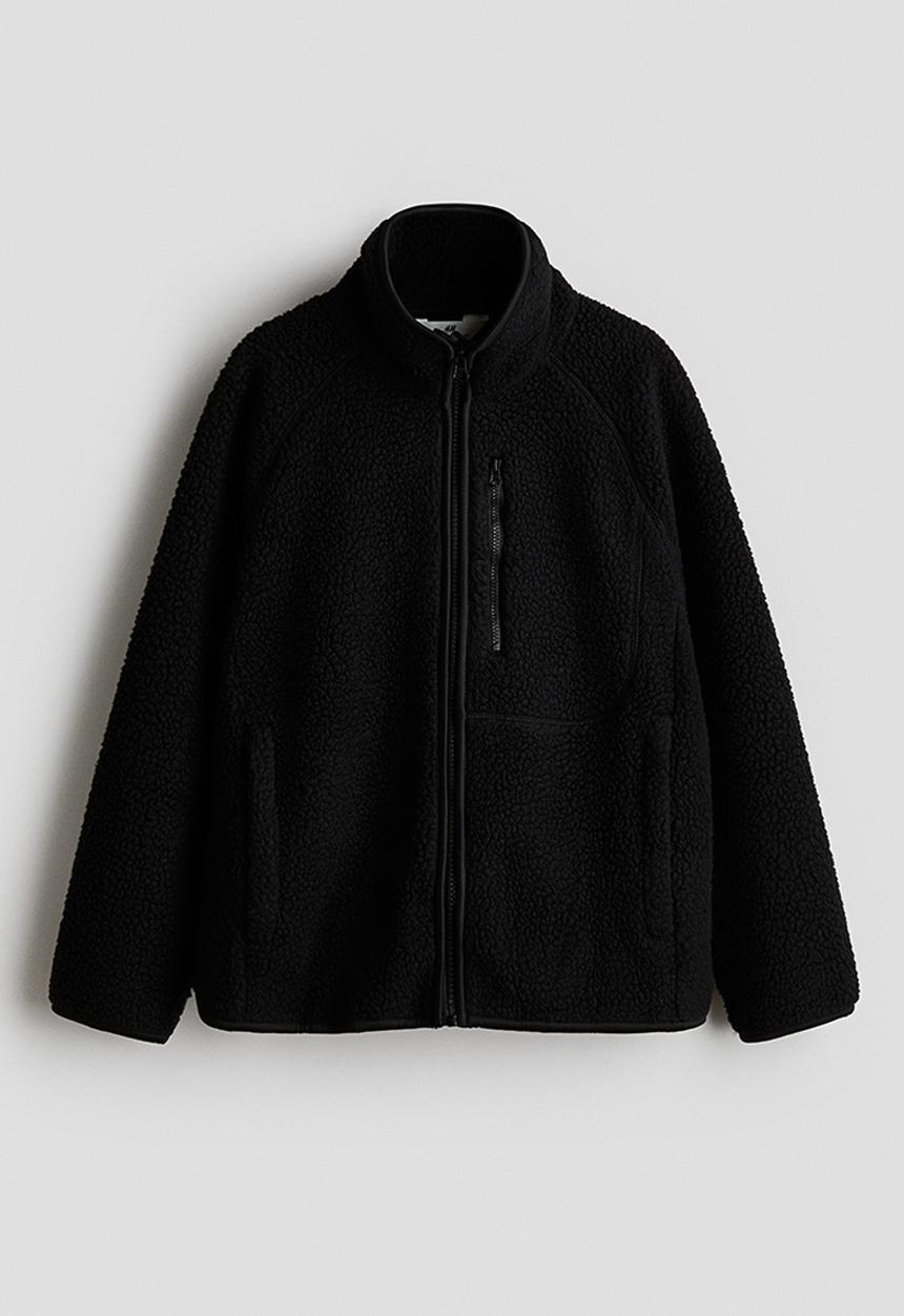 H&M - Teddy jacket - black
