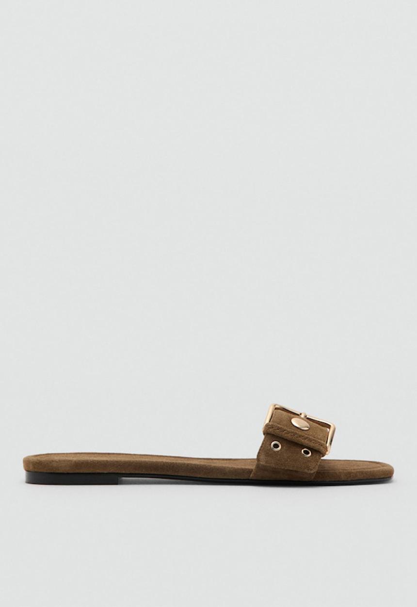 MANGO - Buck slide - light/pastel brown