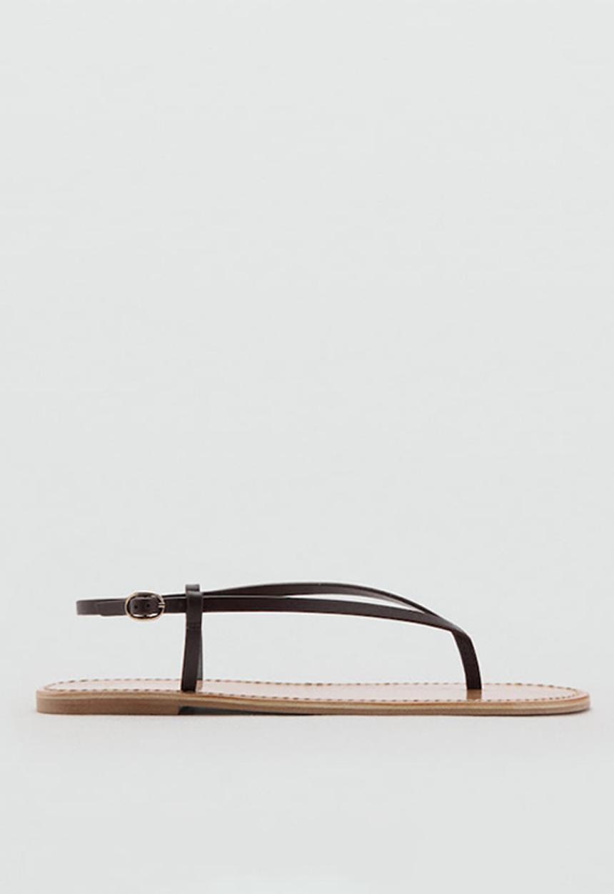 MANGO - Base thong slingback - dark red