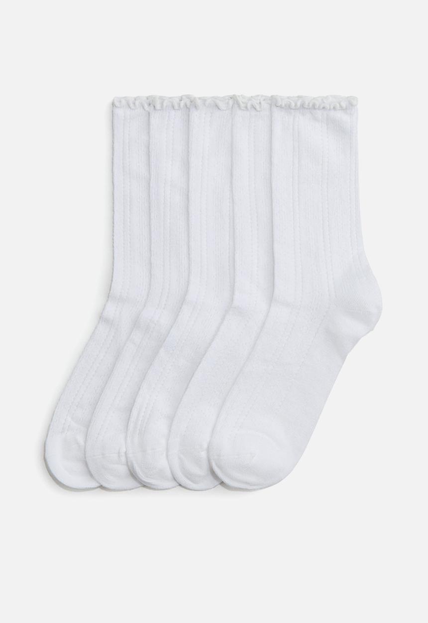 H&M - 5-Pack pointelle-knit socks - white