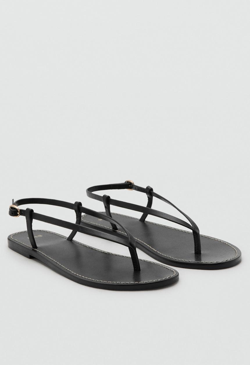MANGO - Base thong slingback - black