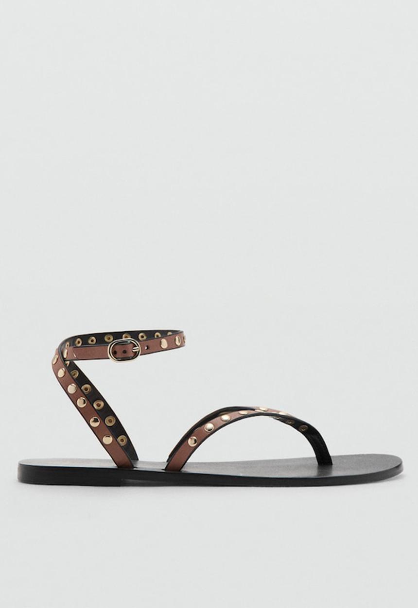MANGO - Sandra1 t-bar ankle strap - medium brown