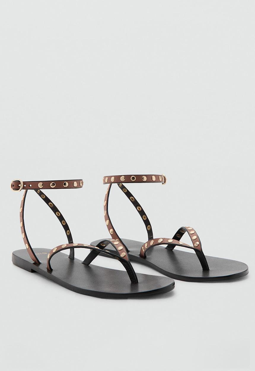 MANGO - Sandra1 t-bar ankle strap - medium brown