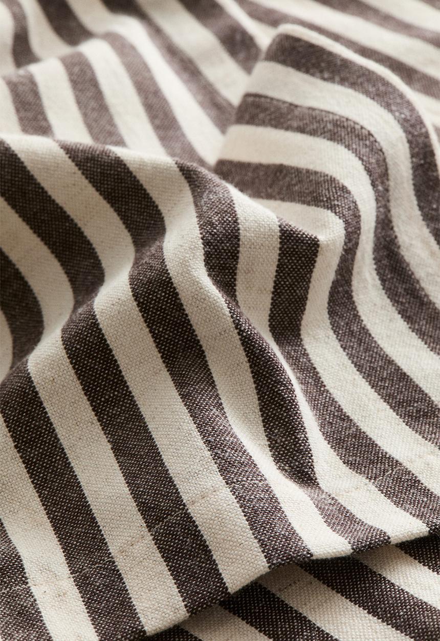 H&M - Linen-blend tablecloth - dark brown/striped