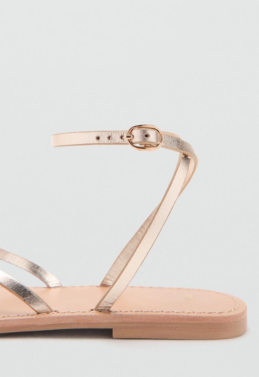 MANGO - Sandra t-bar ankle strap - gold