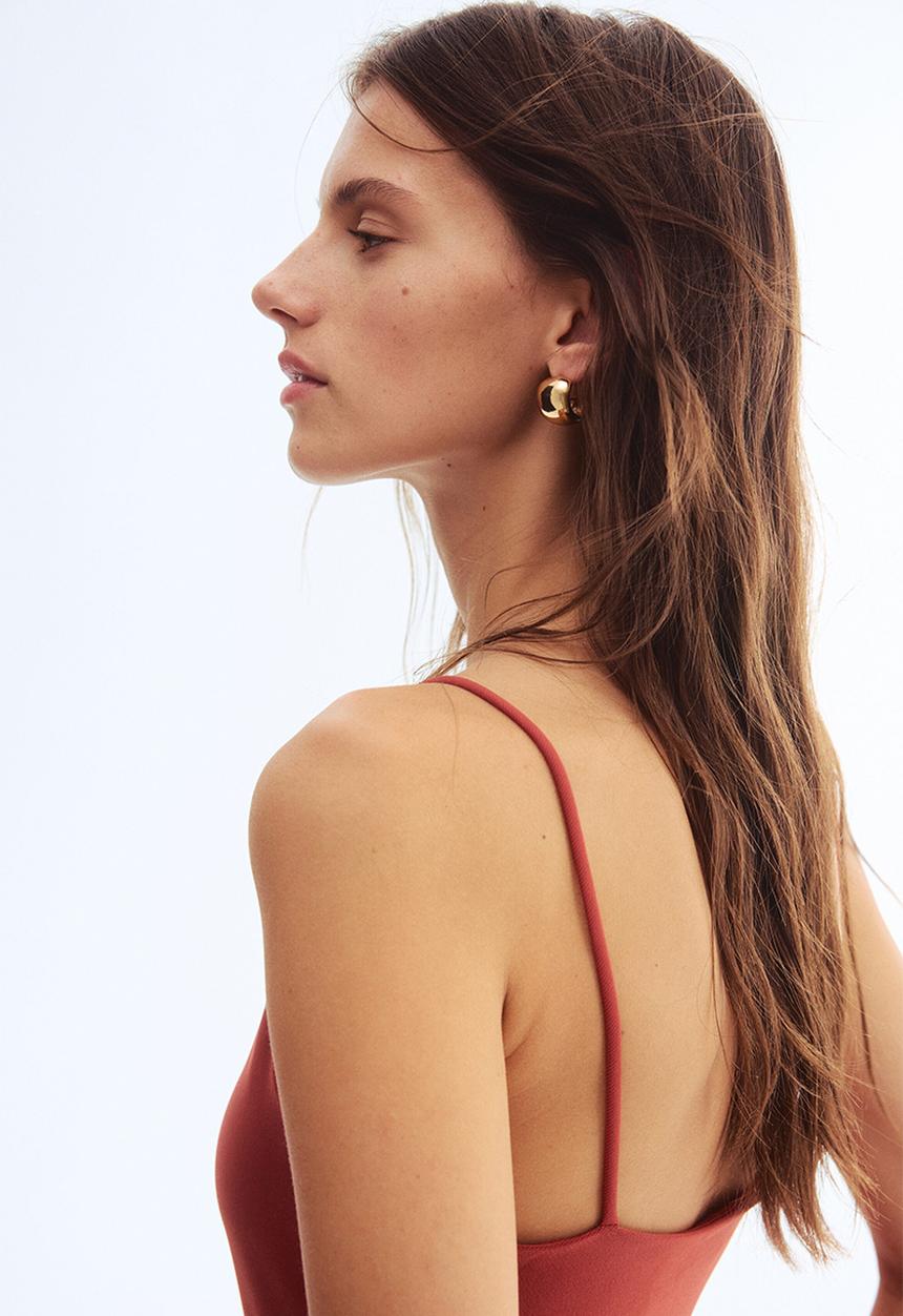H&M - Gathered strappy dress - rust red