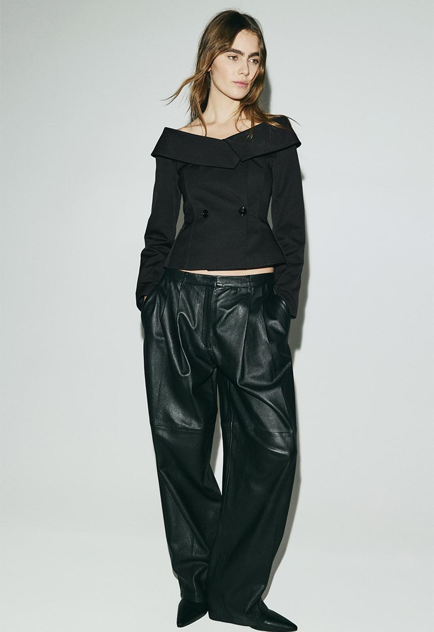 H&M - Off-the-shoulder blazer - black