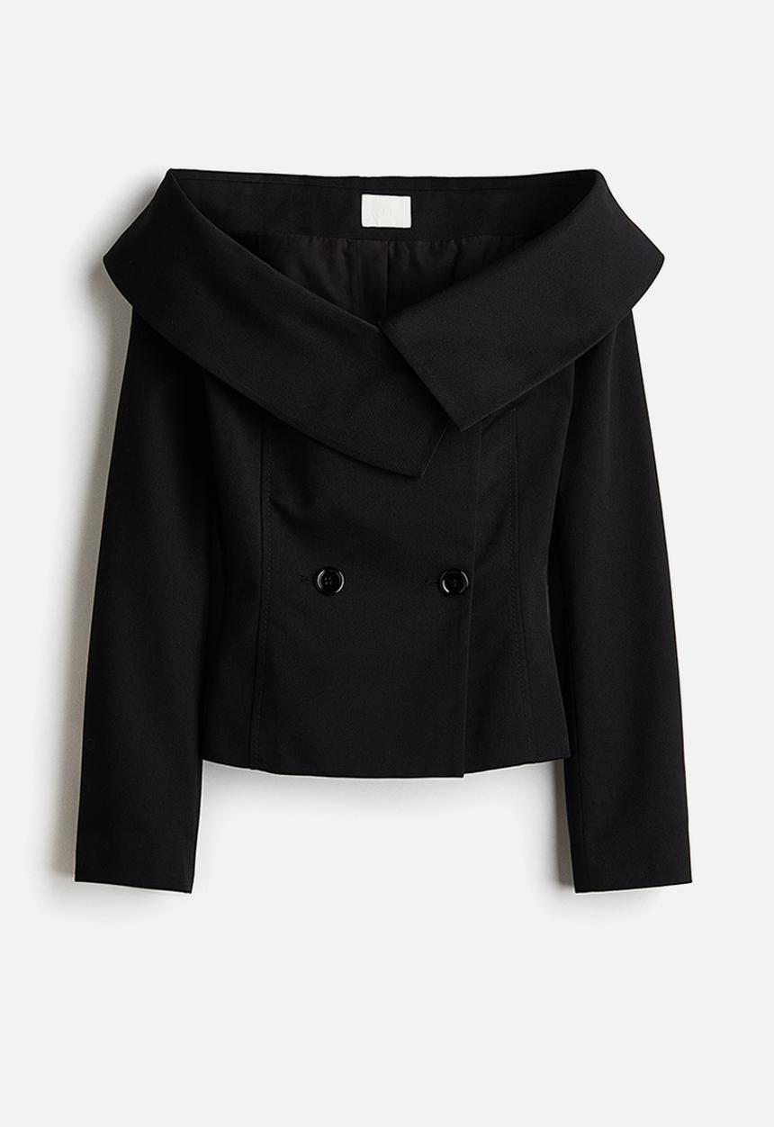 H&M - Off-the-shoulder blazer - black