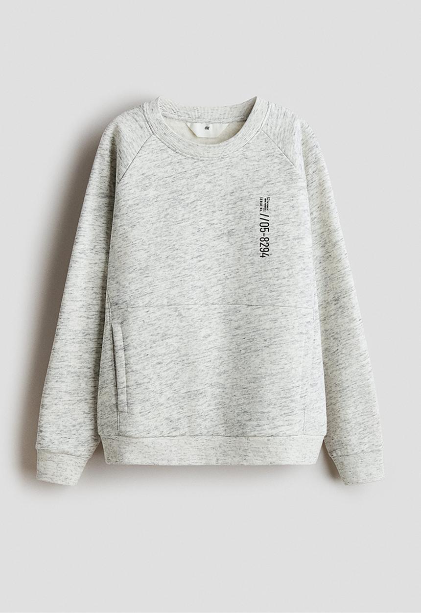 H&M - Brushed-inside sweatshirt - light grey marl