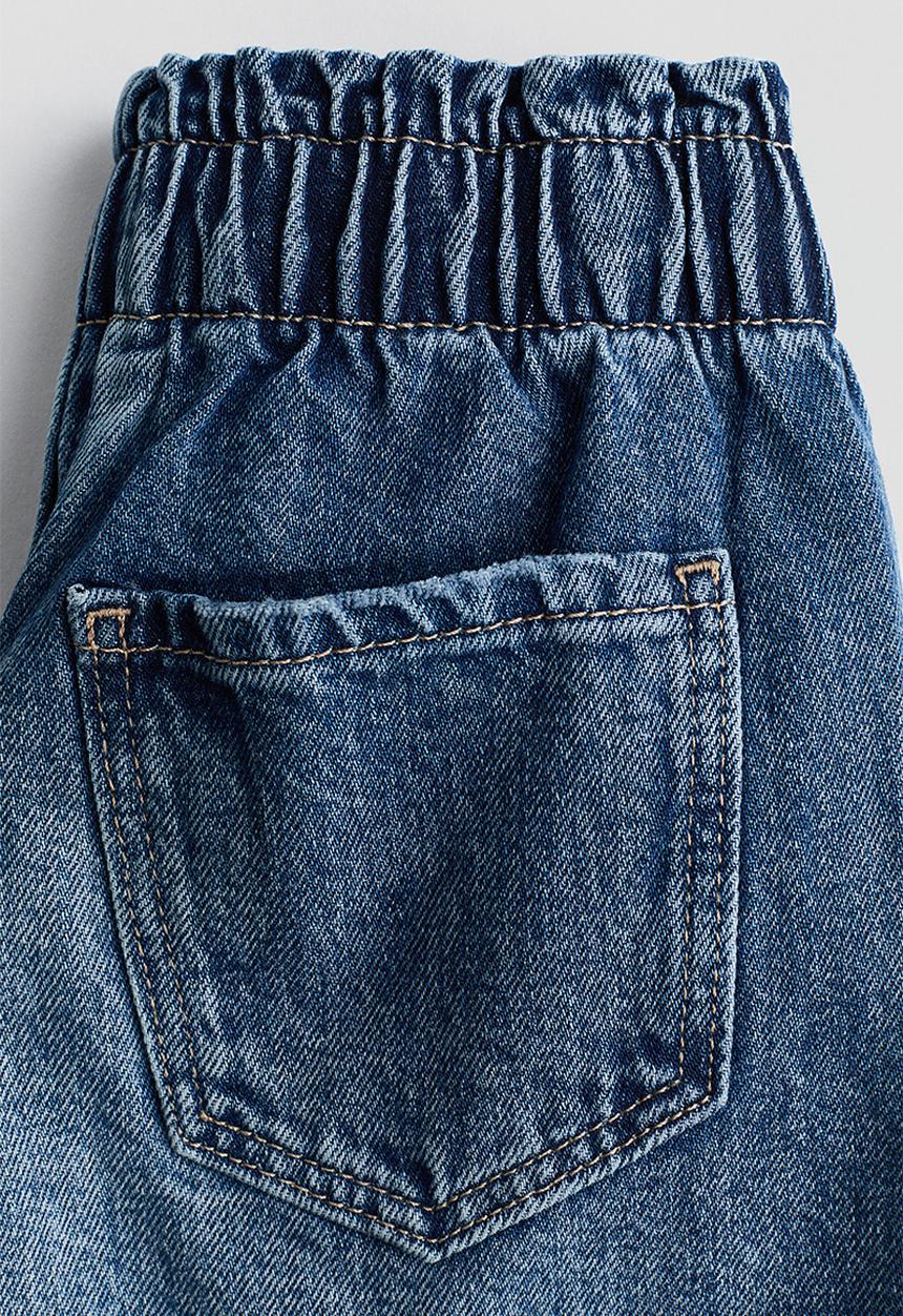 H&M - Paper bag denim shorts - denim blue