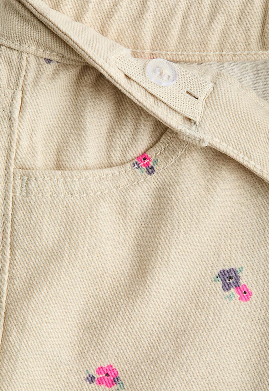 H&M - Printed cotton twill shorts - beige/floral