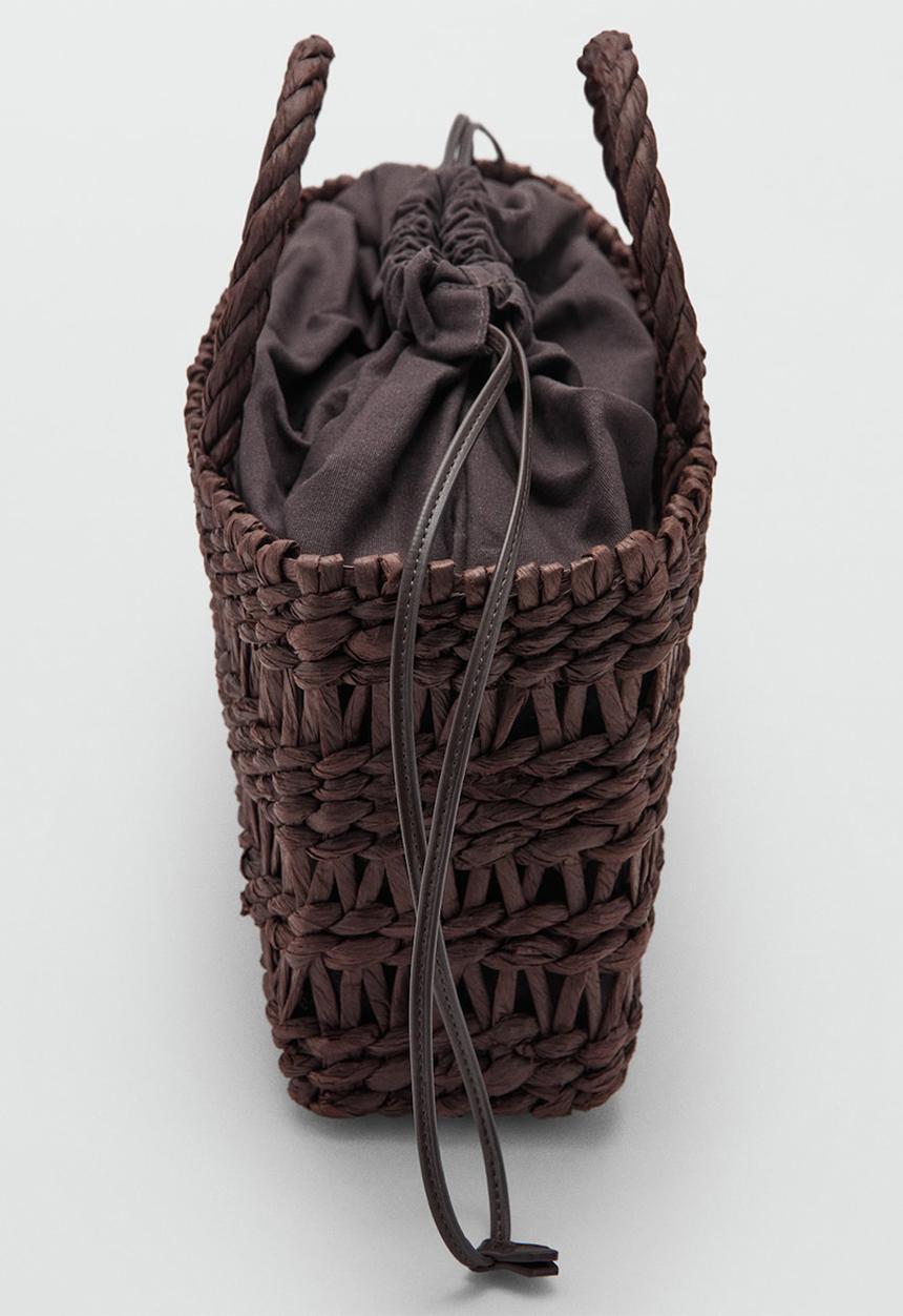 MANGO - Jeannne Tote Bag - Dark Brown