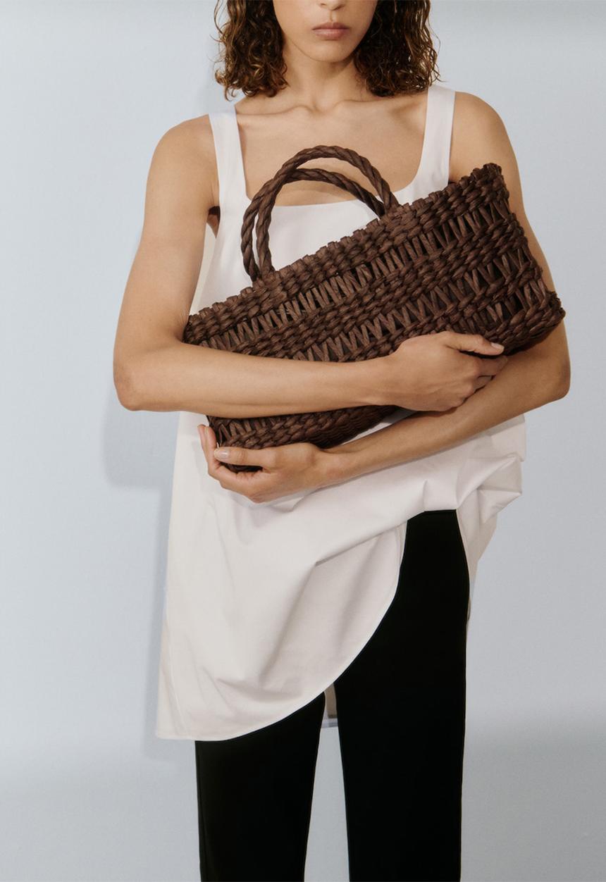 MANGO - Jeannne Tote Bag - Dark Brown