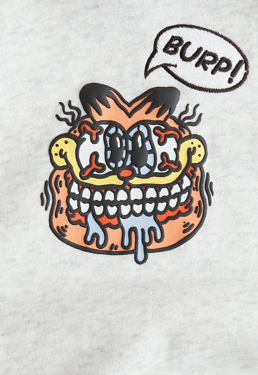 H&M - Printed hoodie - light grey marl/garfield