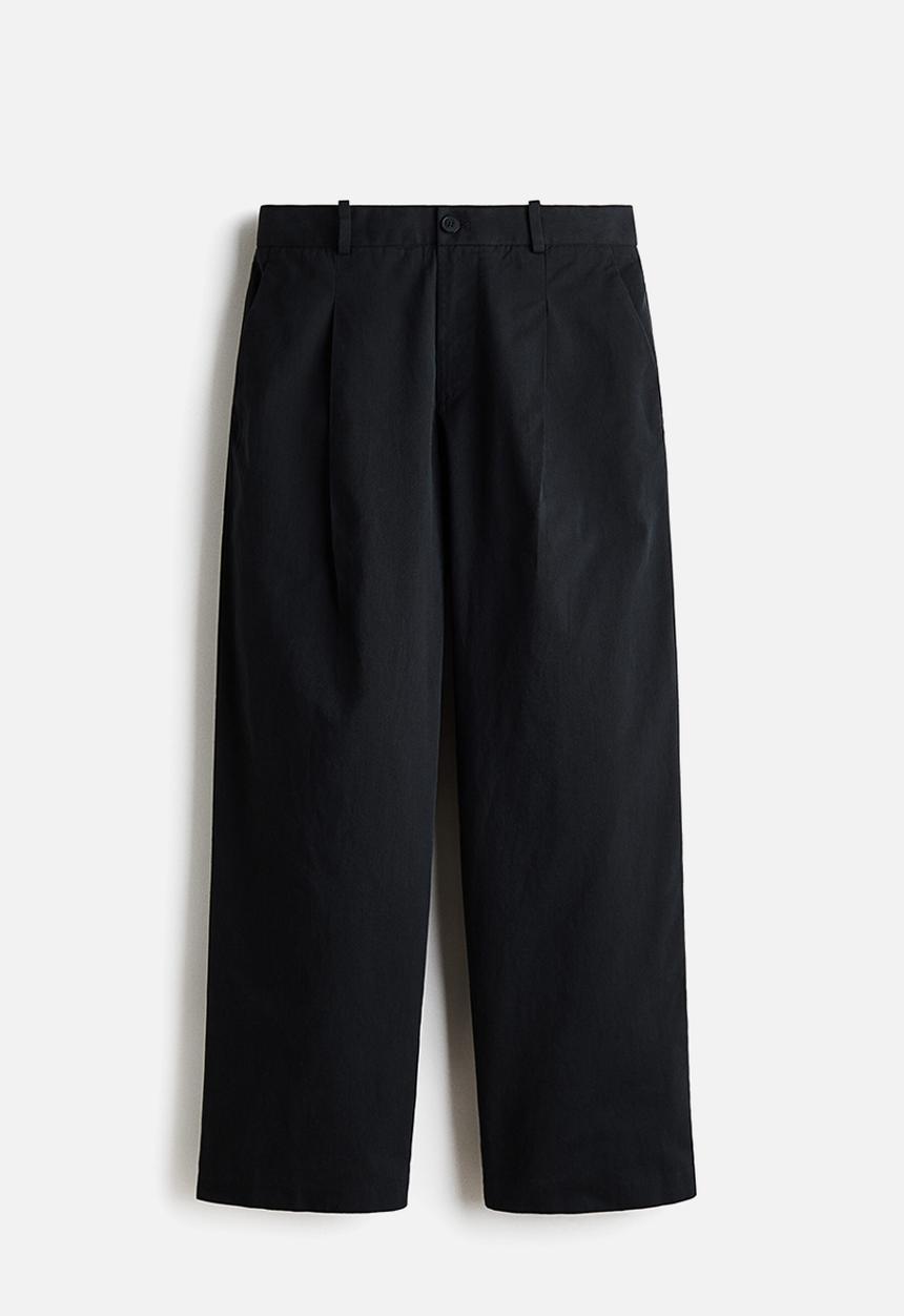 H&M - Loose fit tailored trousers - black