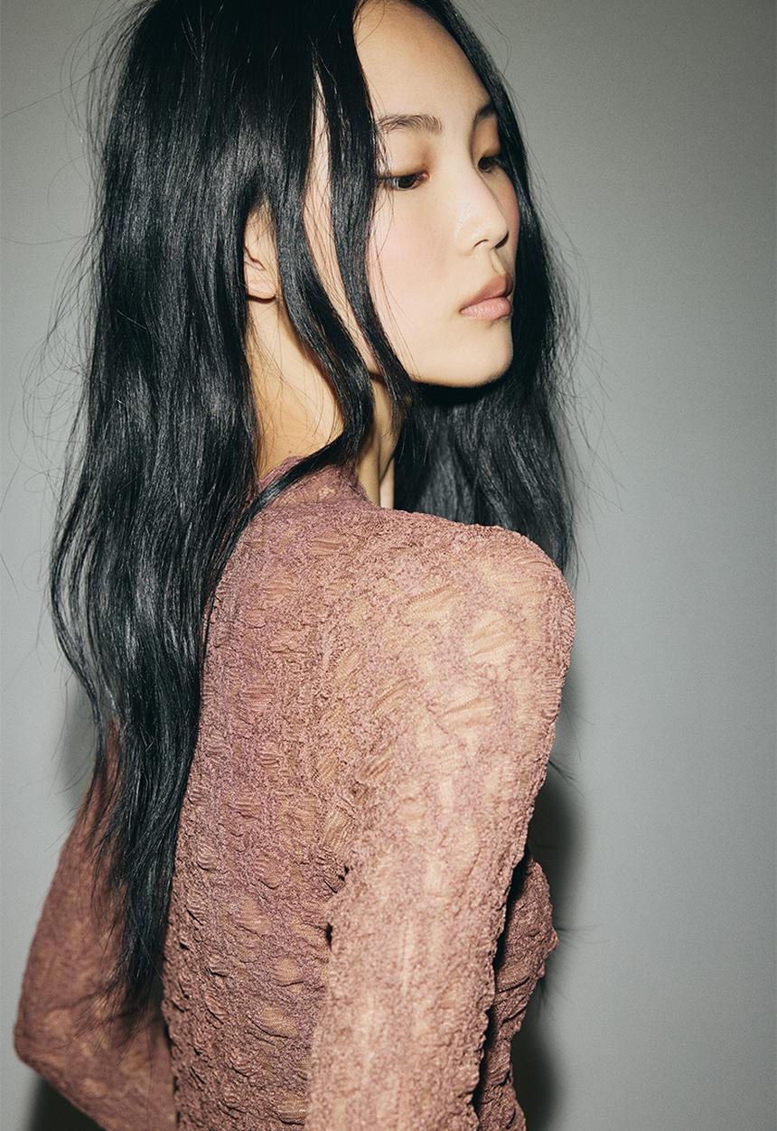 H&M - V-neck lace top - old rose