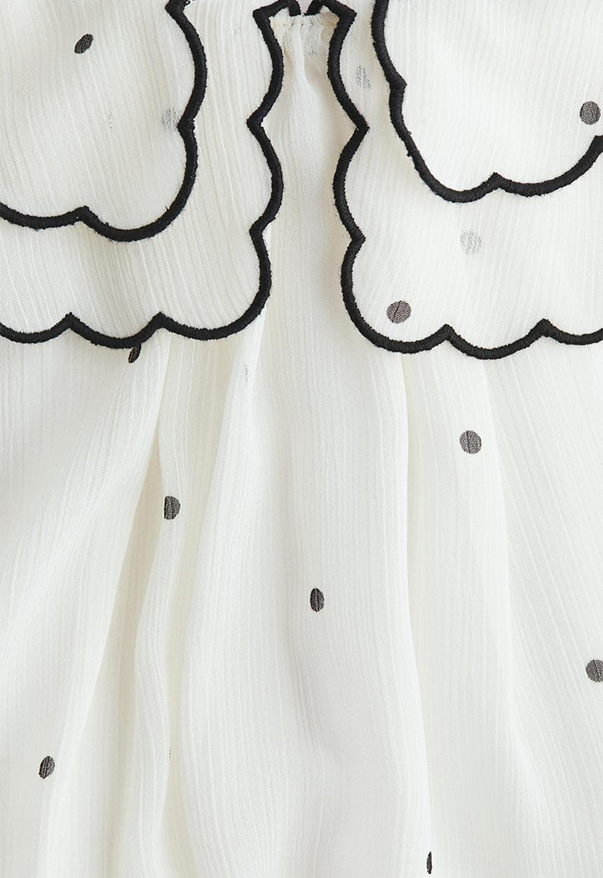 H&M - Chiffon dress - white/polka dot