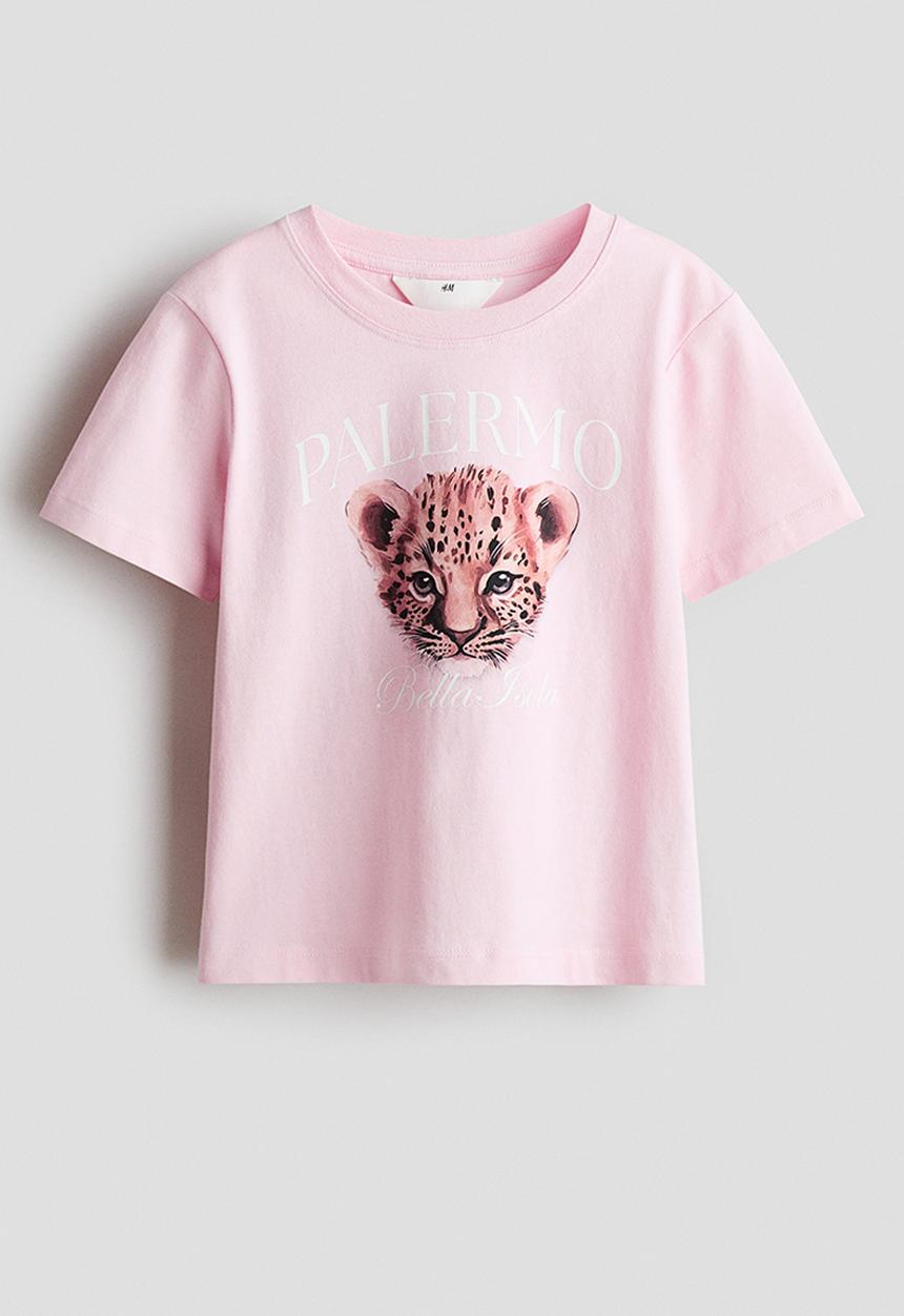 H&M - Printed T-shirt - pink/palermo