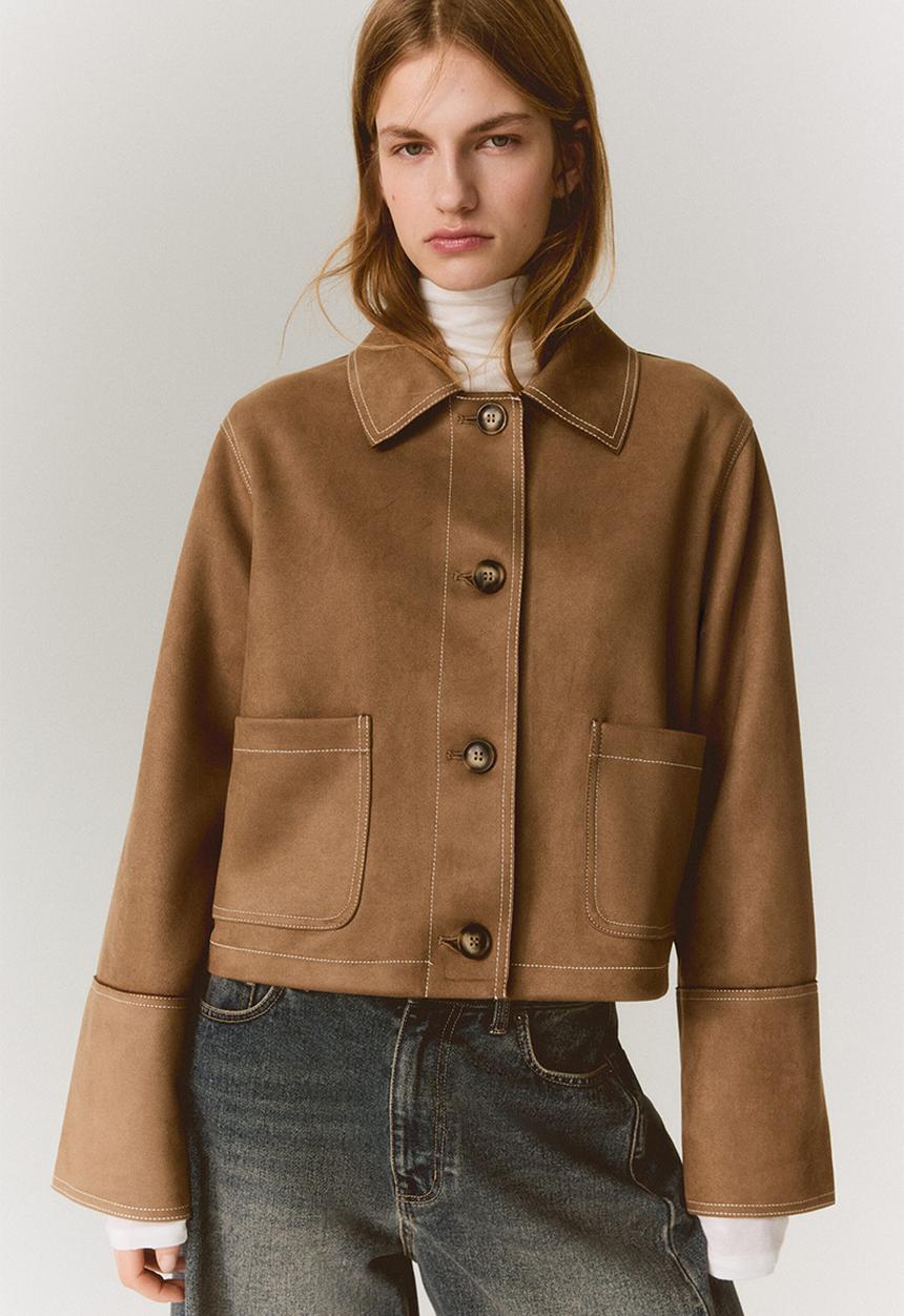 H&M - Jersey jacket - dark beige