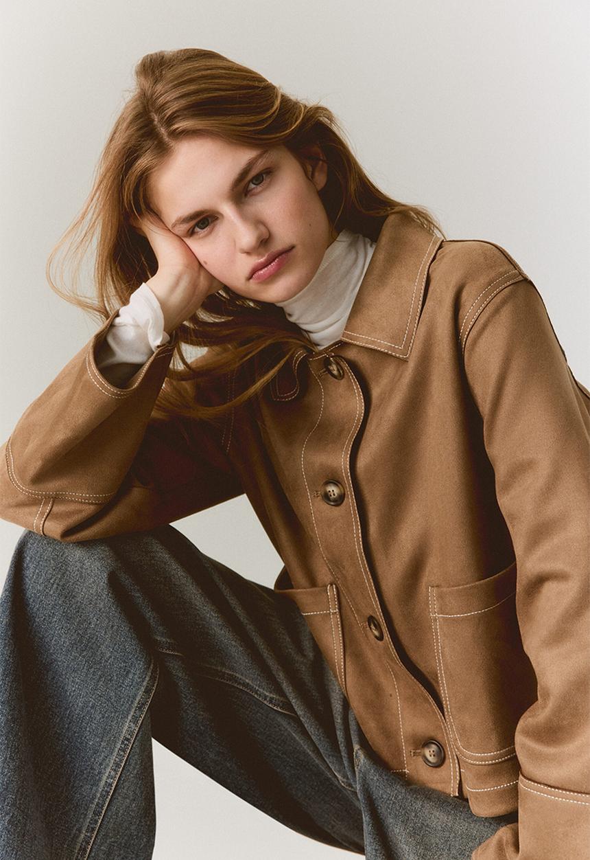H&M - Jersey jacket - dark beige