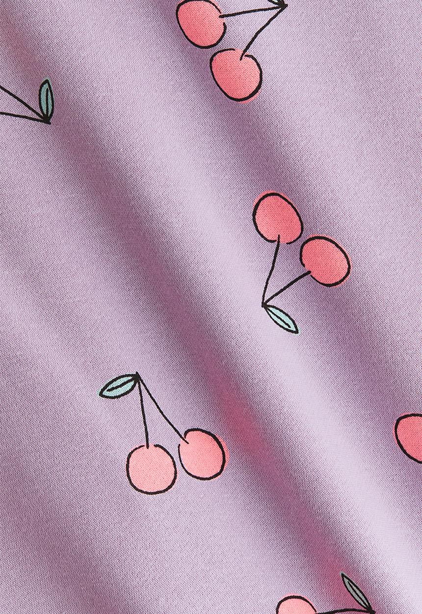 H&M - Printed brushed-inside sweatshirt - purple/cherries