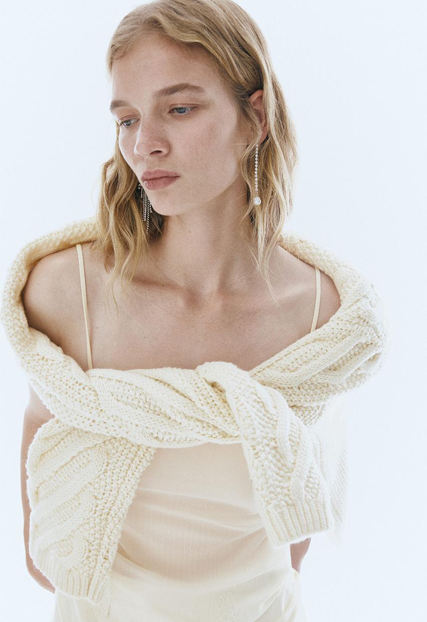 H&M - Lace-trimmed strappy top - cream