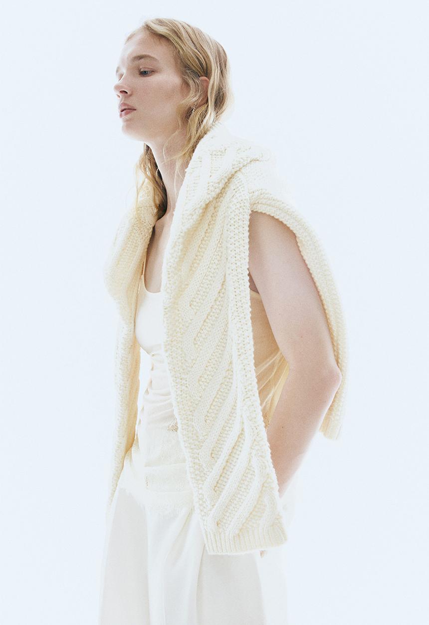 H&M - Lace-trimmed strappy top - cream