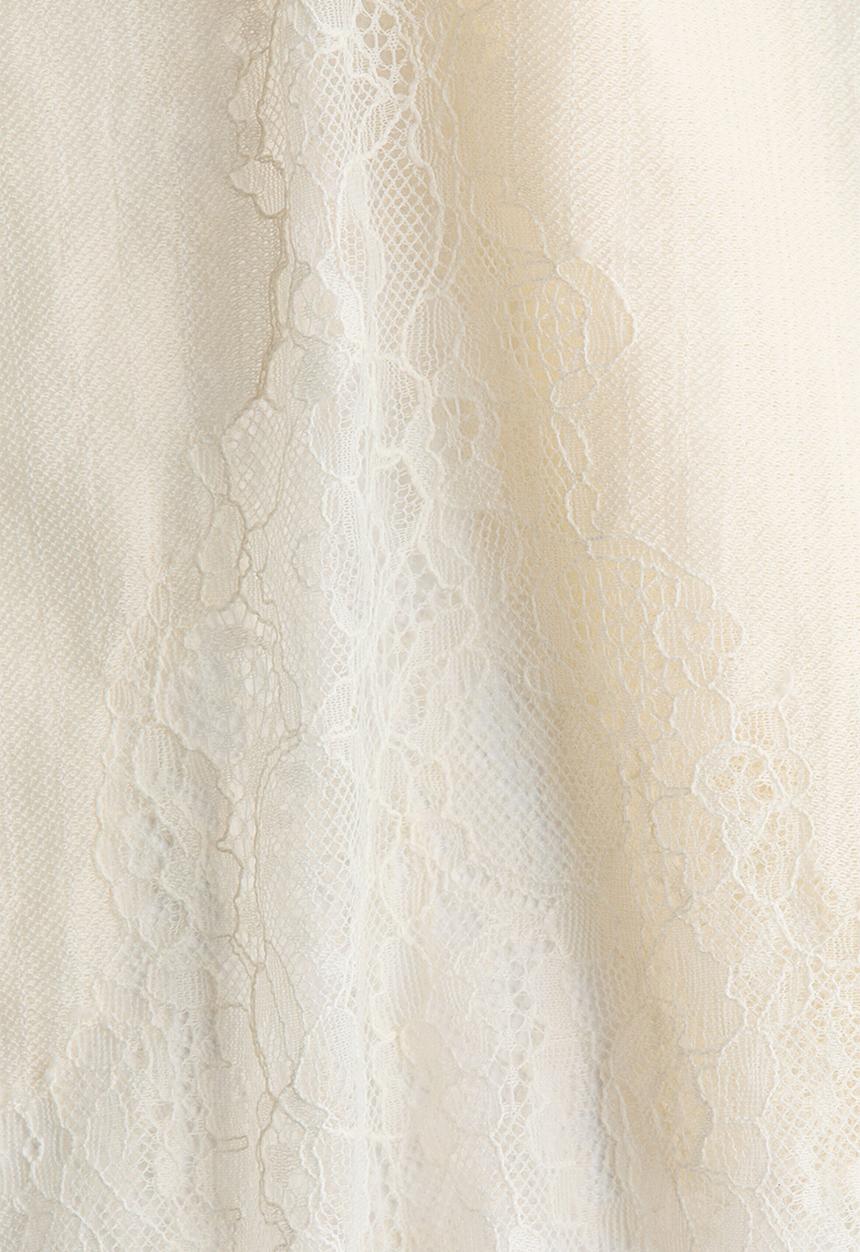 H&M - Lace-trimmed strappy top - cream