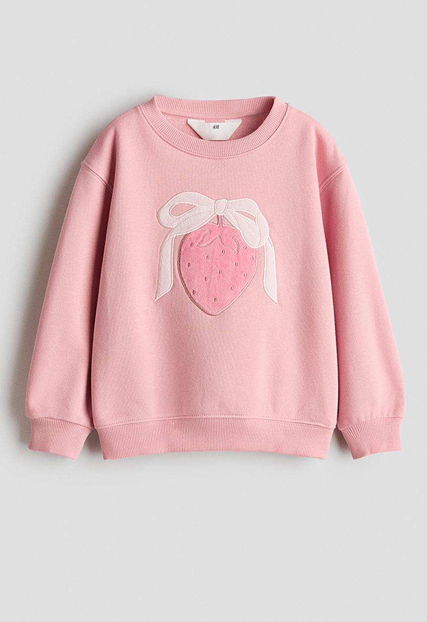 H&M - Motif-detail sweatshirt - pink/strawberry