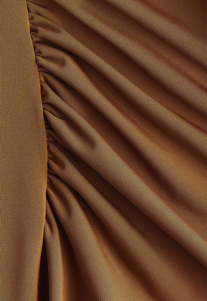 H&M - Draped midi dress - brown