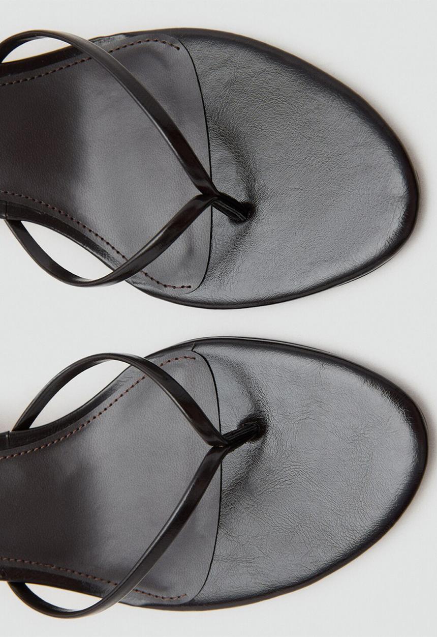 MANGO - Sori open toe ankle strap - dark brown