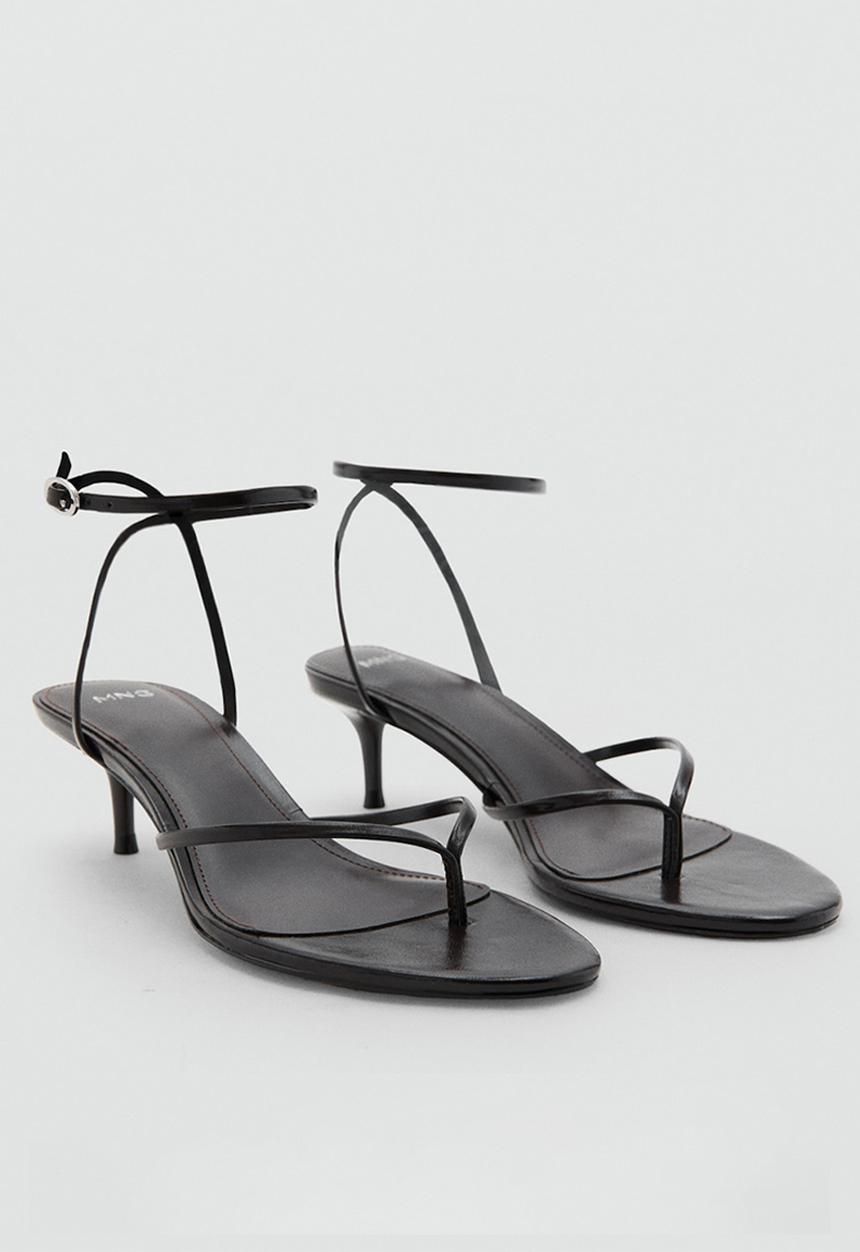 MANGO - Sori open toe ankle strap - dark brown