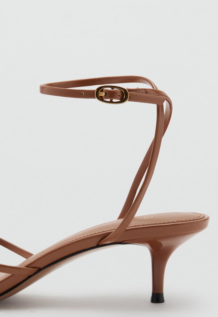 MANGO - Sori open toe ankle strap - medium brown