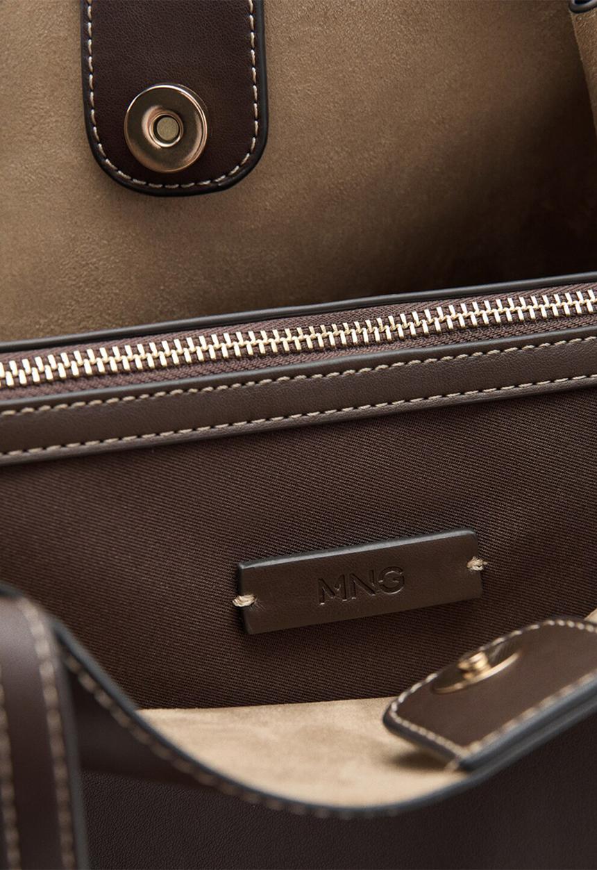 MANGO - Isabel Tote Bag - Dark Brown