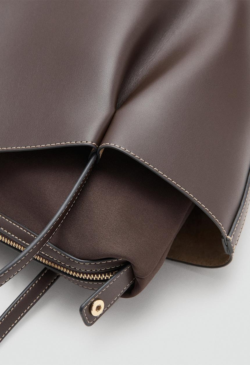 MANGO - Isabel Tote Bag - Dark Brown