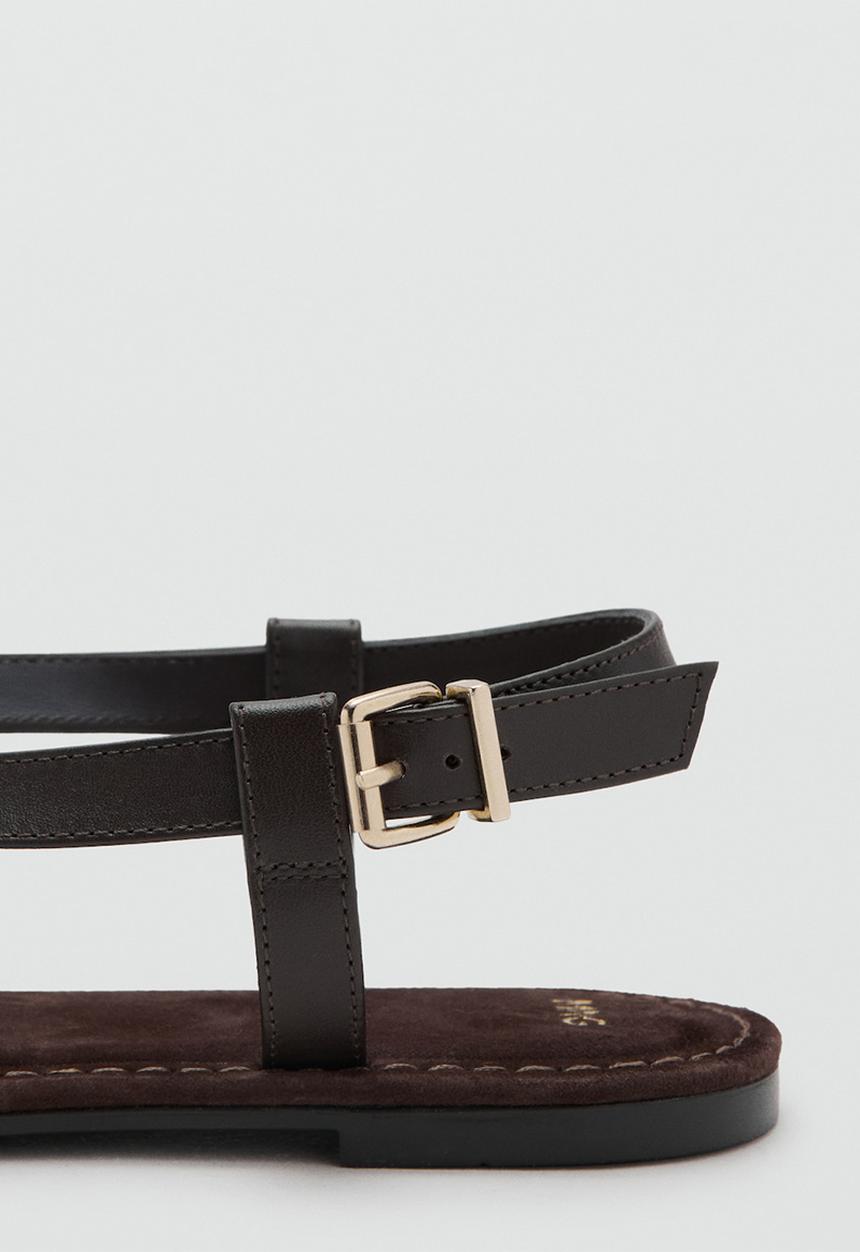 MANGO - Enne toe post slingback - dark brown