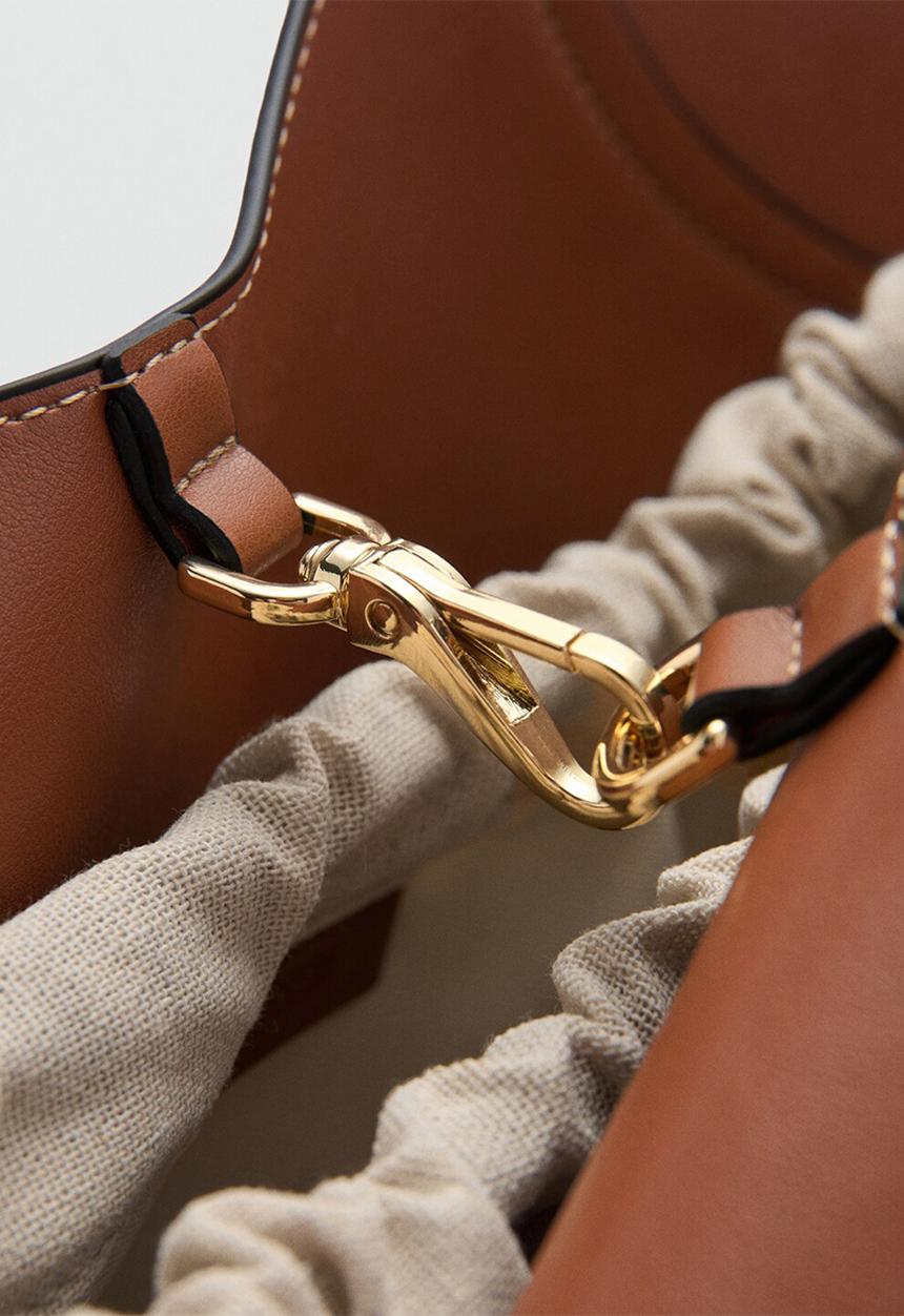 MANGO - Elise Shoulder Bag - Medium Brown