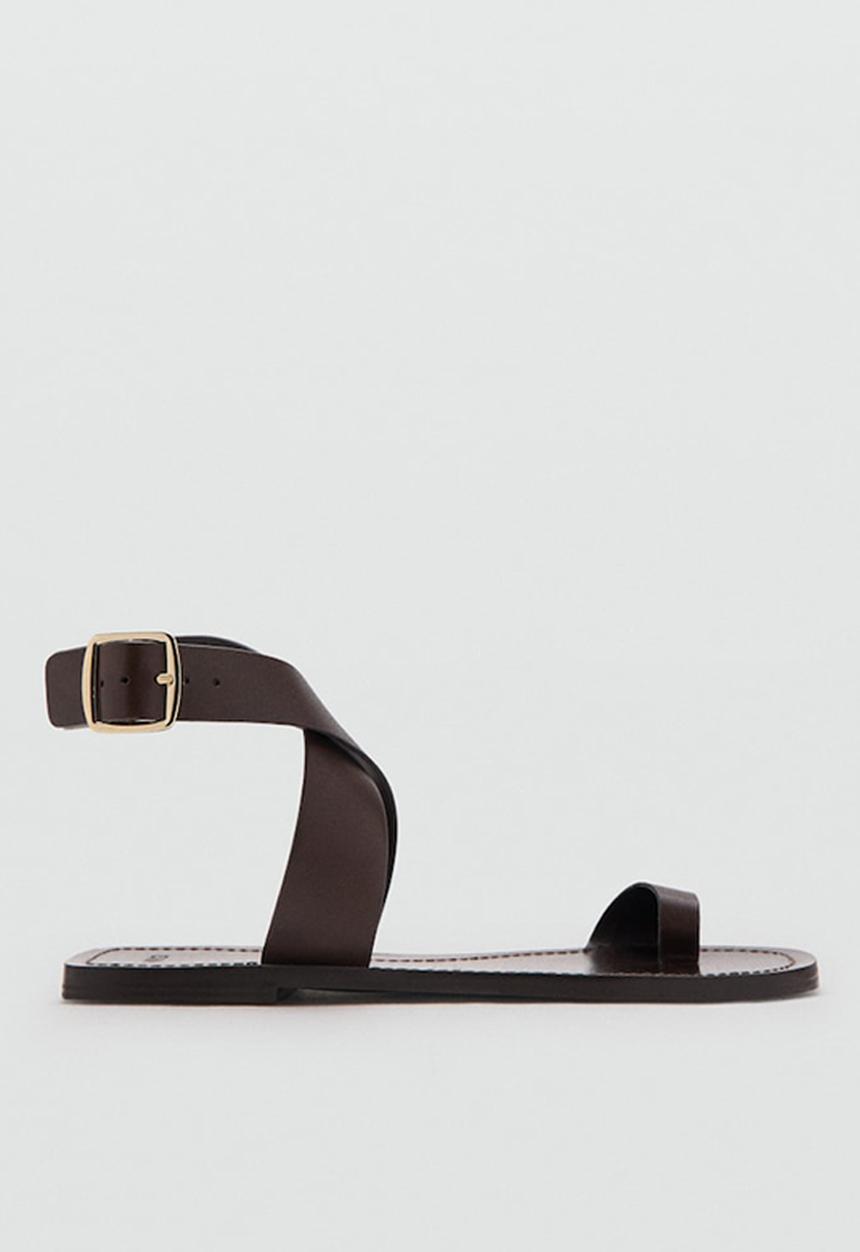MANGO - Brigui toe post ankle strap - dark brown