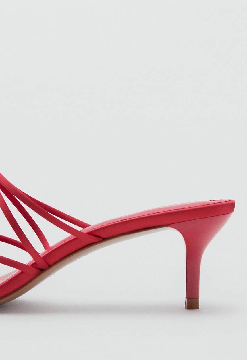 MANGO - Tri open toe mule - red