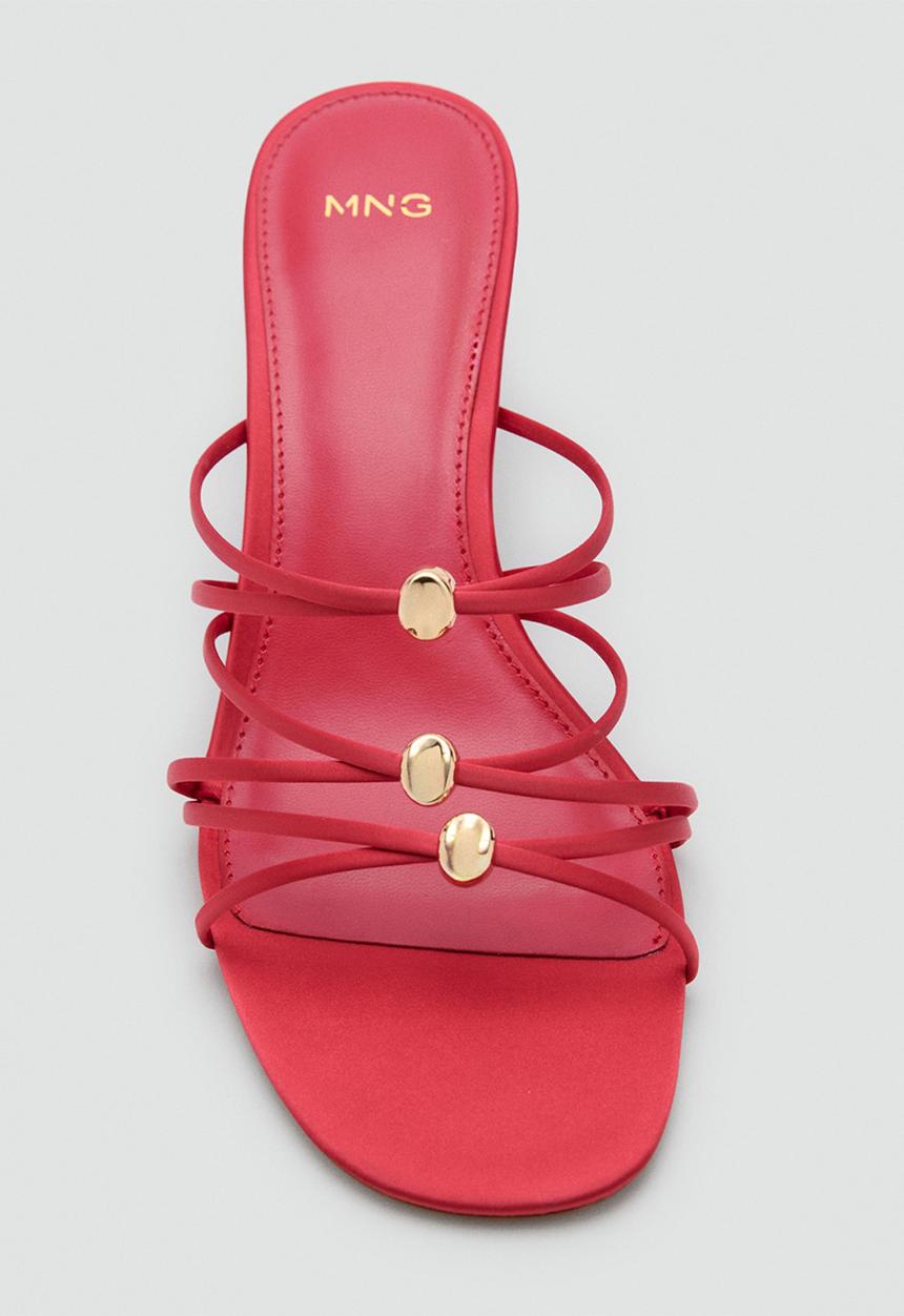 MANGO - Tri open toe mule - red