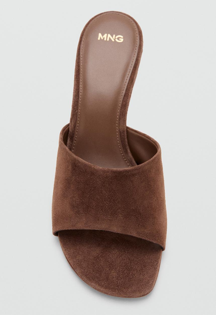 MANGO - Lan open toe mule - dark brown