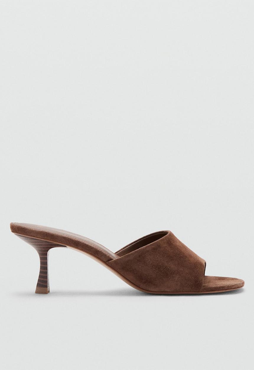 MANGO - Lan open toe mule - dark brown