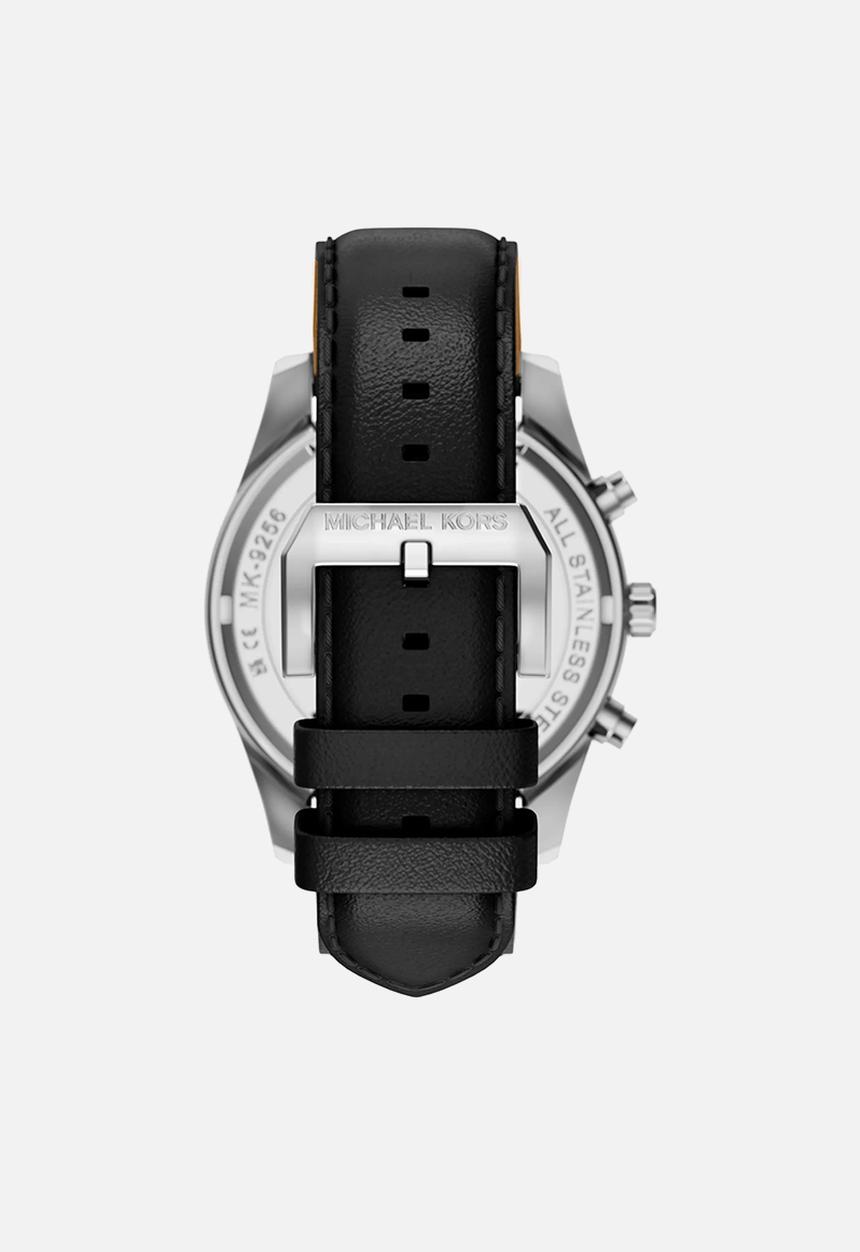 Michael Kors - Lexington Leather Chronograph Watch MK9256  - Black/Silver