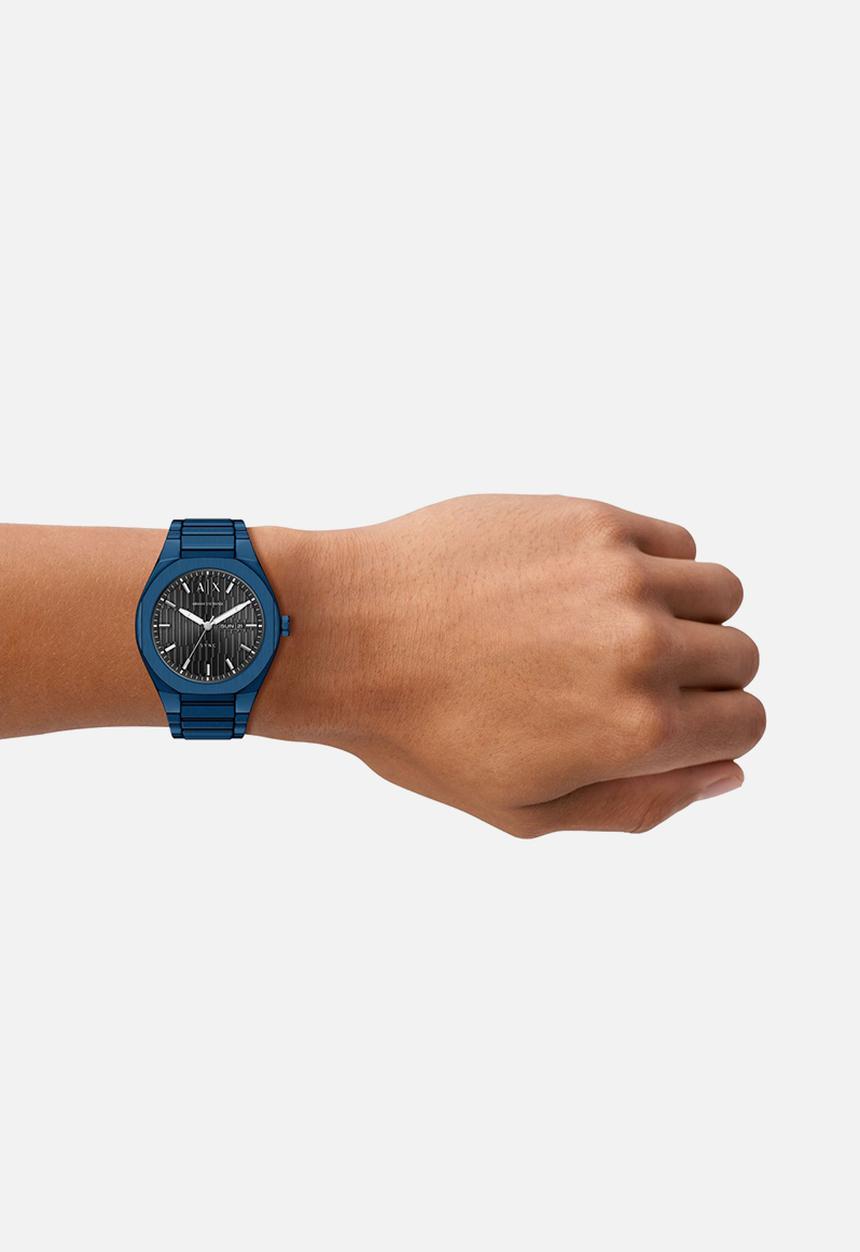 Armani Exchange - Armani Exchange AX4299 Sync Three-Hand Day-Date Watch - Blue
