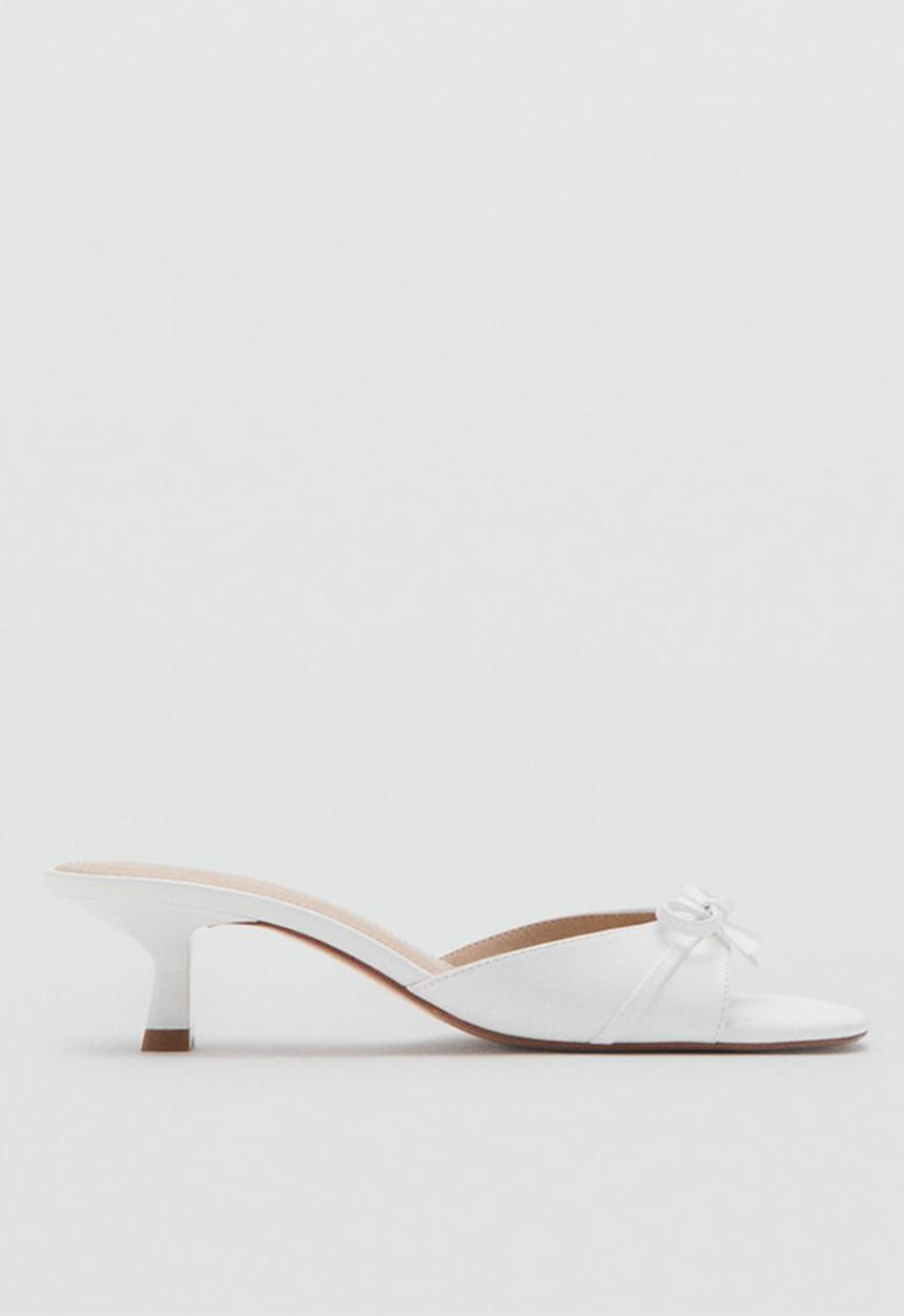 MANGO - Boleo open toe mule - white
