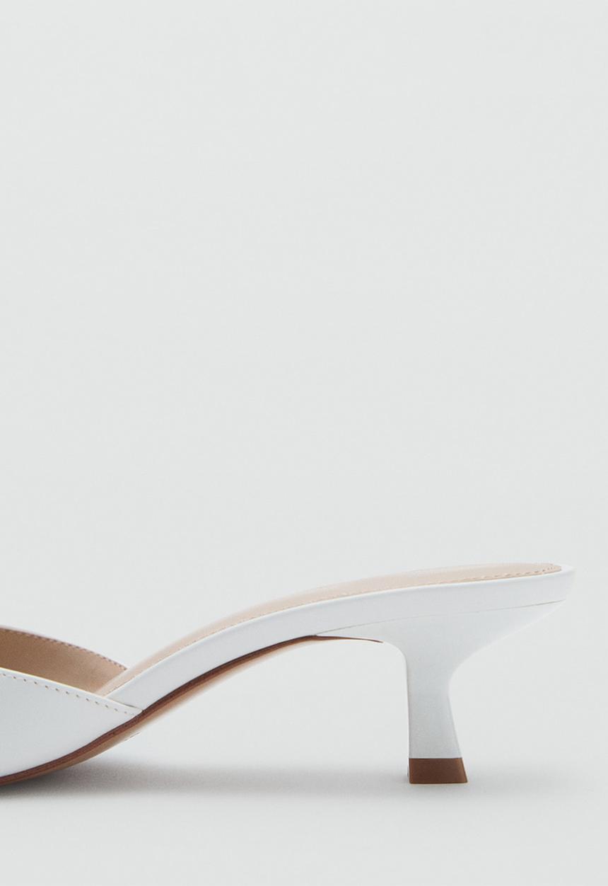 MANGO - Boleo open toe mule - white