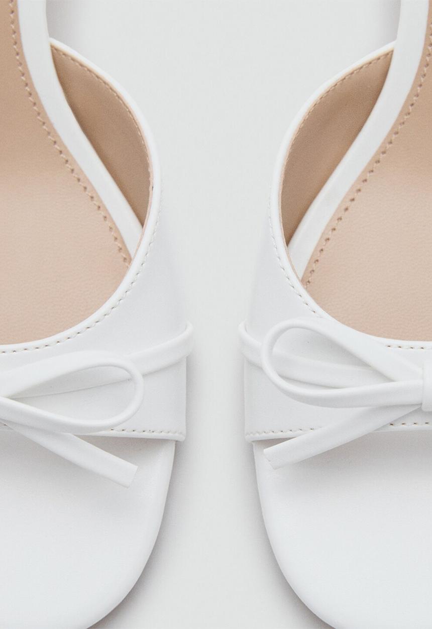 MANGO - Boleo open toe mule - white