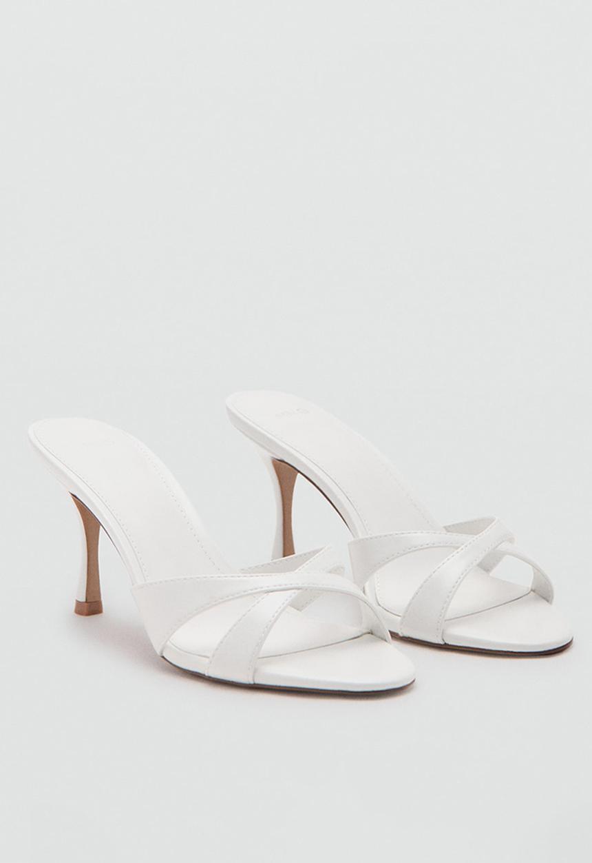MANGO - Angel1 open toe mule - white