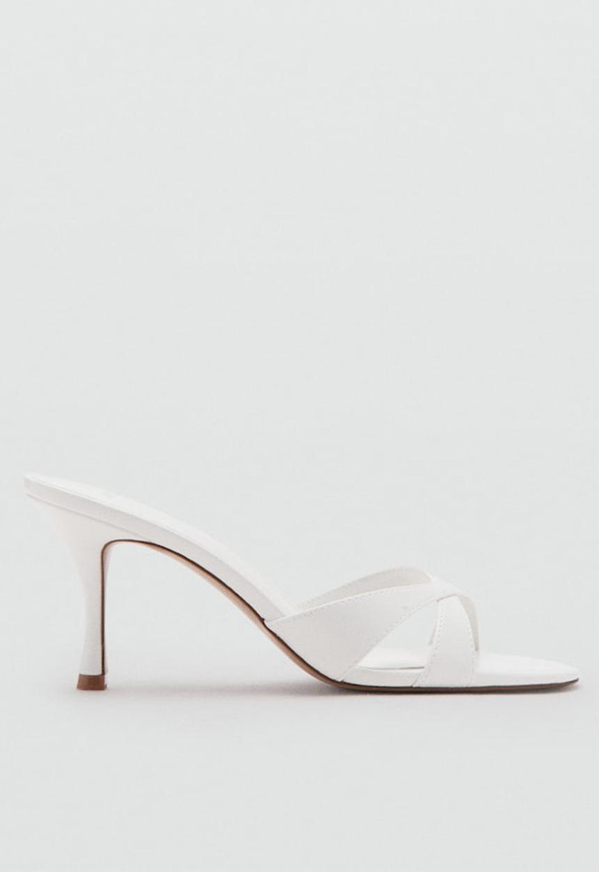 MANGO - Angel1 open toe mule - white