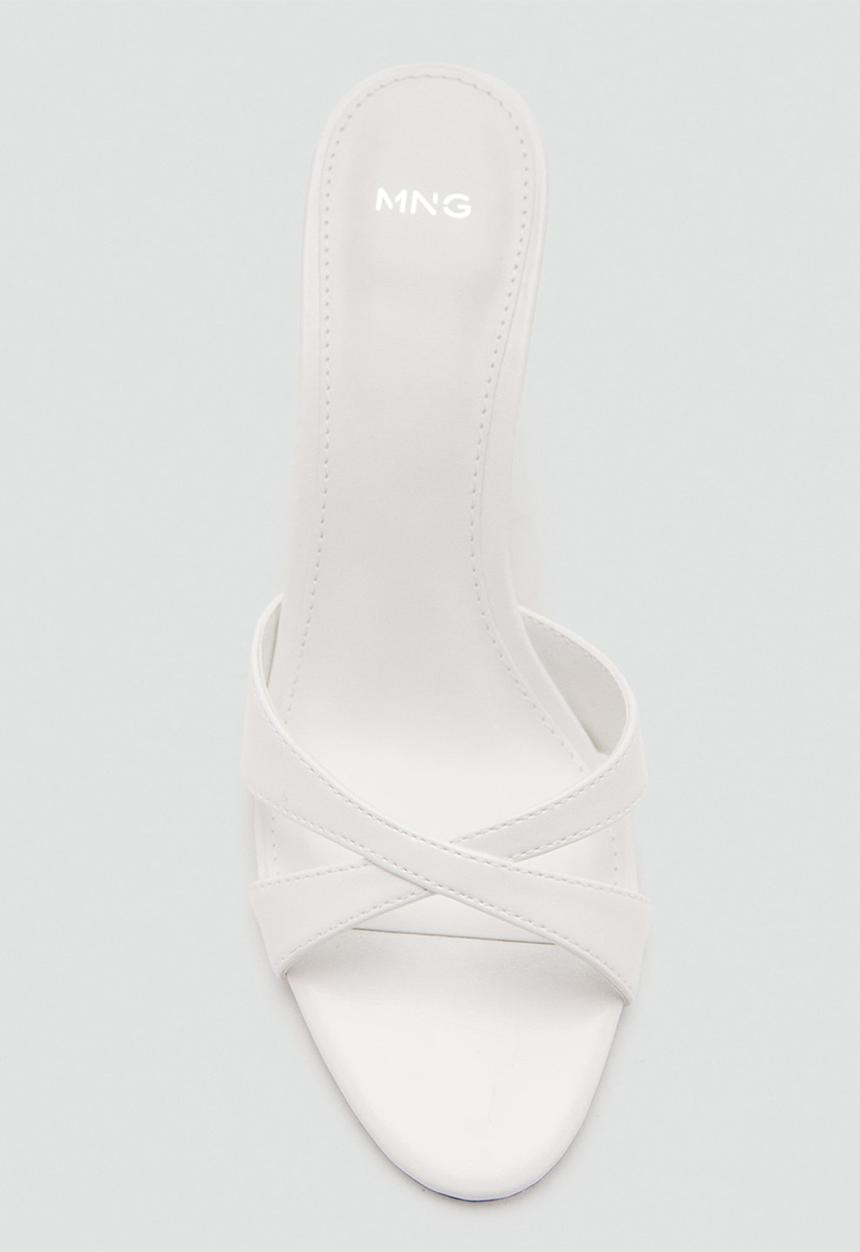 MANGO - Angel1 open toe mule - white